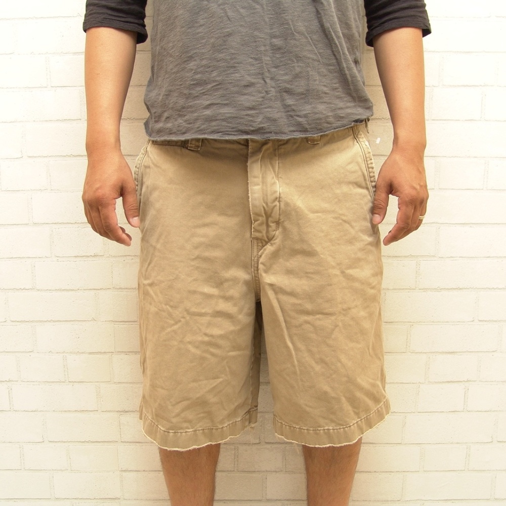 MEN HOLLISTER LONG SHORTS CASUAL BEIGE SZ 34 KHAKI